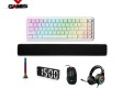 Combo (Xinmeng Beat65 + J-ANKKA F2 Headset + gaming mouse + Wrist Pad + LED CLOCK GH0712L + Music Light)